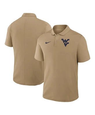 Nike Men's Tan West Virginia Mountaineers Primetime Victory Primary Logo Performance Polo Shirt