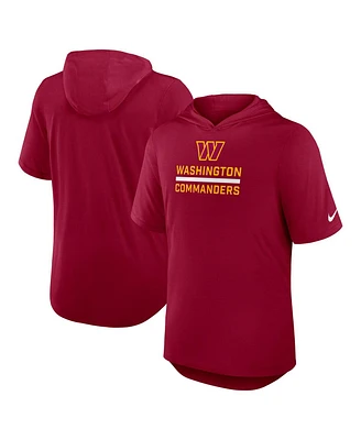 Nike Men's Burgundy Washington Commanders Lockup Tri-Blend Hoodie T-Shirt