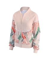 Wear by Erin Andrews Women's Sand Chicago Cubs Raglan Full-Zip Track Jacket