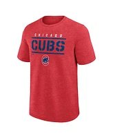 Fanatics Men's Heather Red Chicago Cubs Top Notch T-Shirt