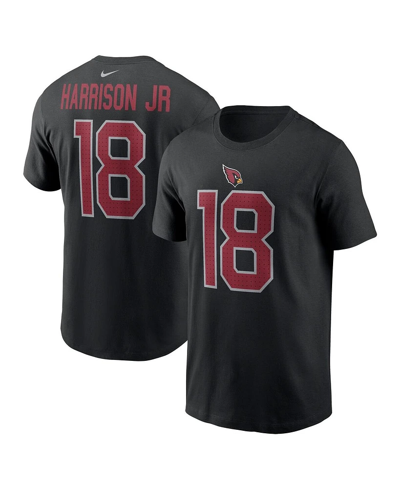 Nike Men's Marvin Harrison Jr. Black Arizona Cardinals Player Name Number T-Shirt