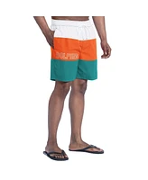 G-iii Sports by Carl Banks Men's Aqua/Orange Miami Dolphins Sunrise Volley Swim Shorts