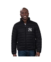 G-iii Sports by Carl Banks Men's Black New York Yankees Packable Neck Pillow Full-Zip Puffer Jacket