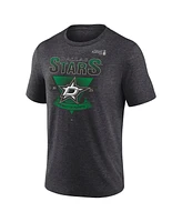 Fanatics Men's Heather Charcoal Dallas Stars 2025 Stanley Cup Playoffs Crossbar Tri-Blend T-Shirt