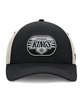 Fanatics Men's Black/Gray Los Angeles Kings 2025 Stanley Cup Playoffs Locker Room Trucker Adjustable Hat