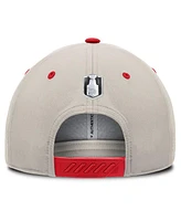 Fanatics Men's Red/Gray New Jersey Devils 2025 Stanley Cup Playoffs Locker Room Trucker Adjustable Hat