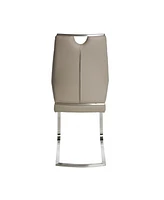 Set of Two Faux Leather Cantilever Chairs for Modern Home and Office Seating