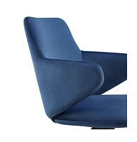 Upholstered Velvet Dining Armchair with Tufted Backrest