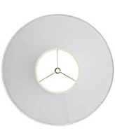Ivory Mushroom Pleated Medium Lamp Shade 6" Top x 14" Bottom x 7" High x 8" Slant (Spider) Replacement with Harp and Finial