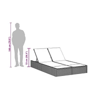 Double Sun Lounger with Cushions Poly Rattan