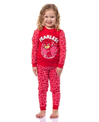 Pj Masks Toddler Girls Owlette Fearless 2 Piece Long Sleeve Tight Fit Pajama Set