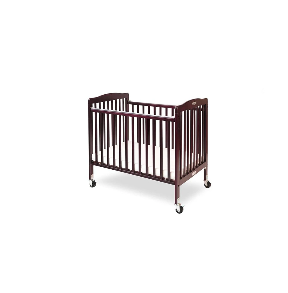 L.a. Baby The Little Wood Crib-Mini/Portable Folding Wood Crib-Cherry