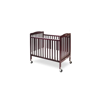 L.a. Baby The Little Wood Crib-Mini/Portable Folding Wood Crib-Cherry