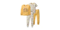 Gerber Baby Girls 4-Piece Snug Fit Cotton Pajamas