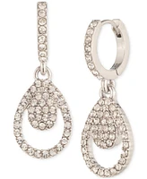 Givenchy Pave Crystal Pear-Shape Charm Hoop Earrings