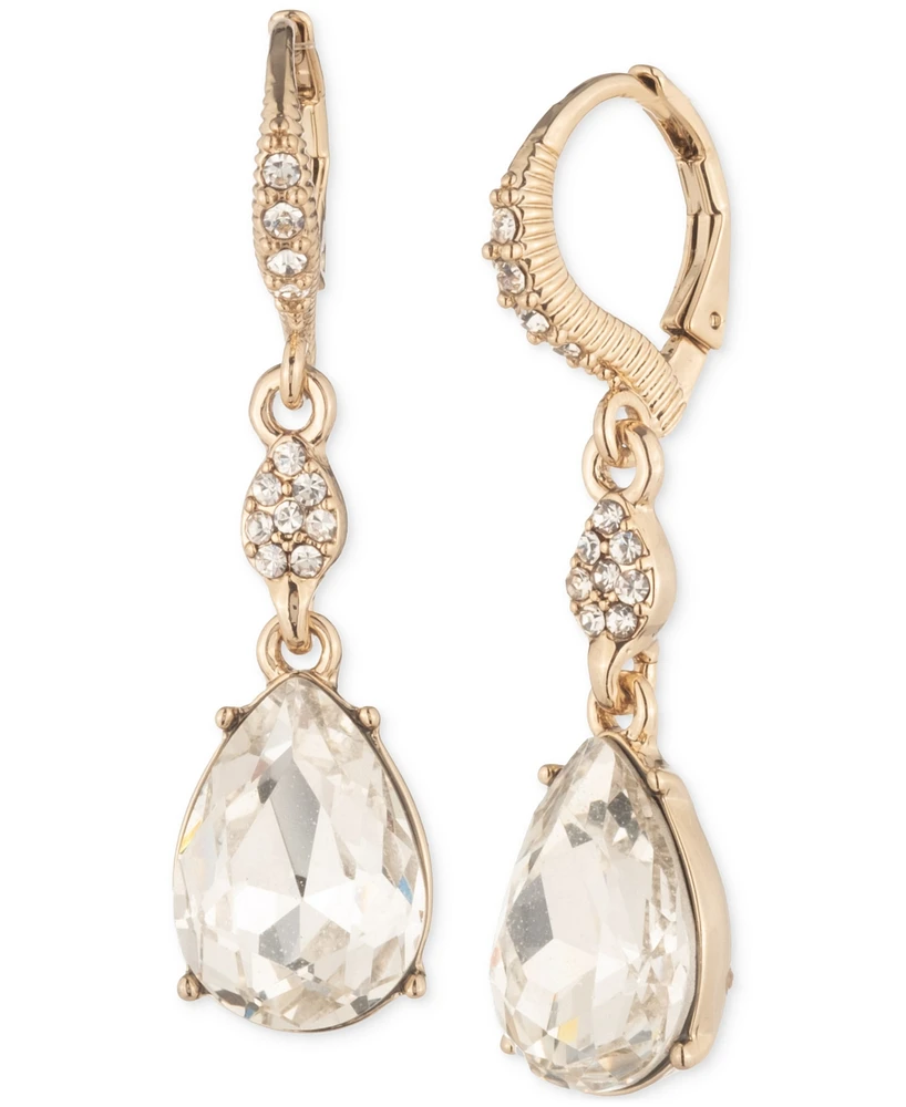 Givenchy Pave & Pear-Shape Crystal Double Drop Earrings
