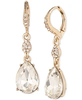 Givenchy Pave & Pear-Shape Crystal Double Drop Earrings