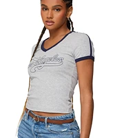 Edikted Women's Los Angeles Contrast T Shirt