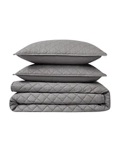 Cannon Oversized Cotton Percale 3-Pc. Quilt Set