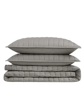 Brooklyn Loom Oversized Cotton Percale 3-Pc. Quilt Set