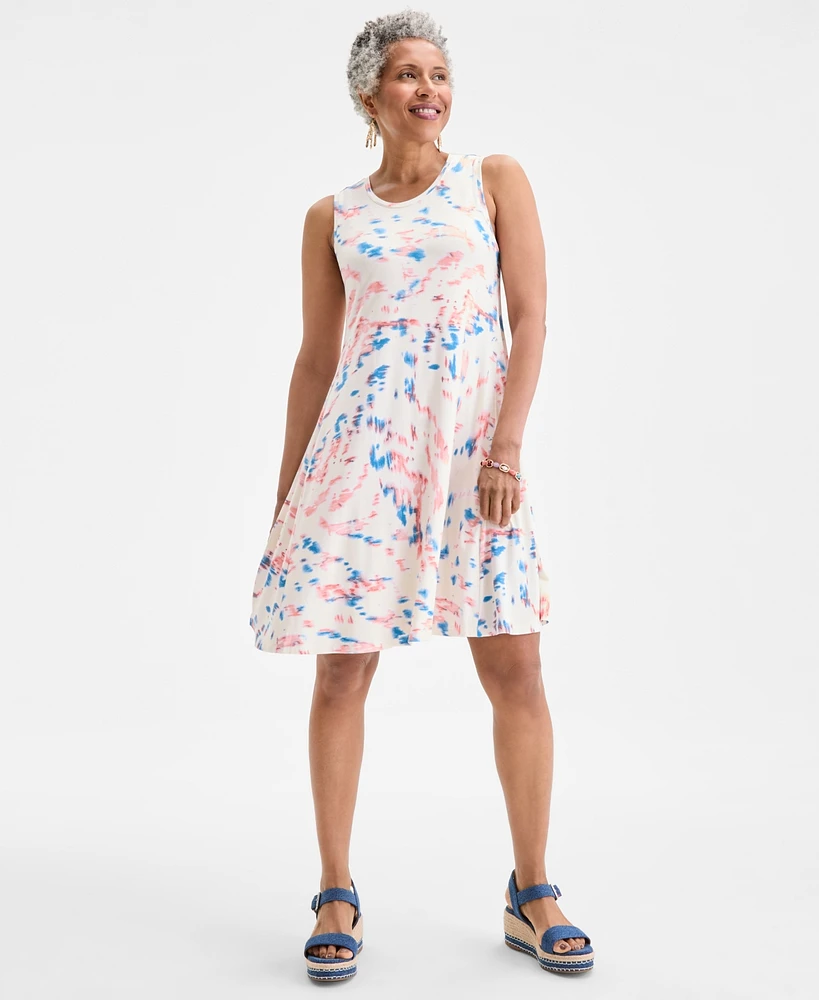 Style & Co Women's Printed Sleeveless Flip Flop Dress, Exclusively at Macy's