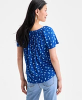Style & Co Women's Printed Scoop-Neck Top, Exclusively at Macy's