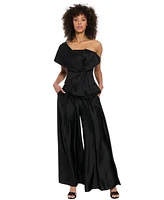 Muse Women's One-Shoulder Asymmetric-Bow Top
