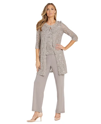 R & M Richards Petite Sequin Lace Jacket, Tank Pants Set