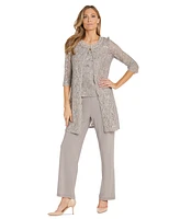 R & M Richards Petite Sequin Lace Jacket, Tank Pants Set