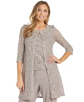 R & M Richards Petite Sequin Lace Jacket, Tank Pants Set