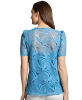 Jones New York Women's Rowan Lace Short-Sleeve Blouse