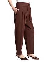 Jones New York Women's Belted Straight-Leg Paperbag Pants