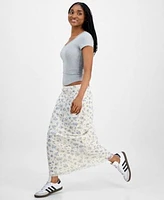 Hippie Rose Cap Sleeve T Shirt Floral Print Maxi Skirt
