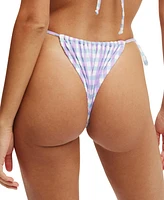 Cotton On Women's Gingham Gathered Brazilian Bikini Bottoms