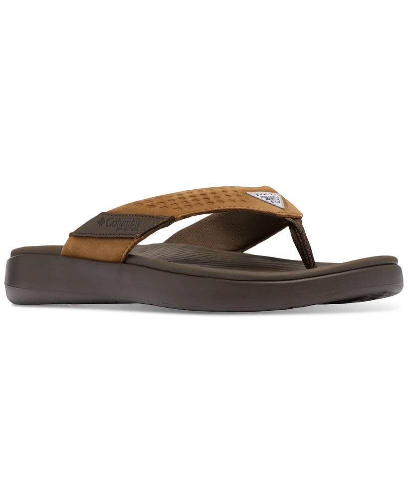 Columbia Men's Boatside Leather Lightweight Flip Flop Sandals