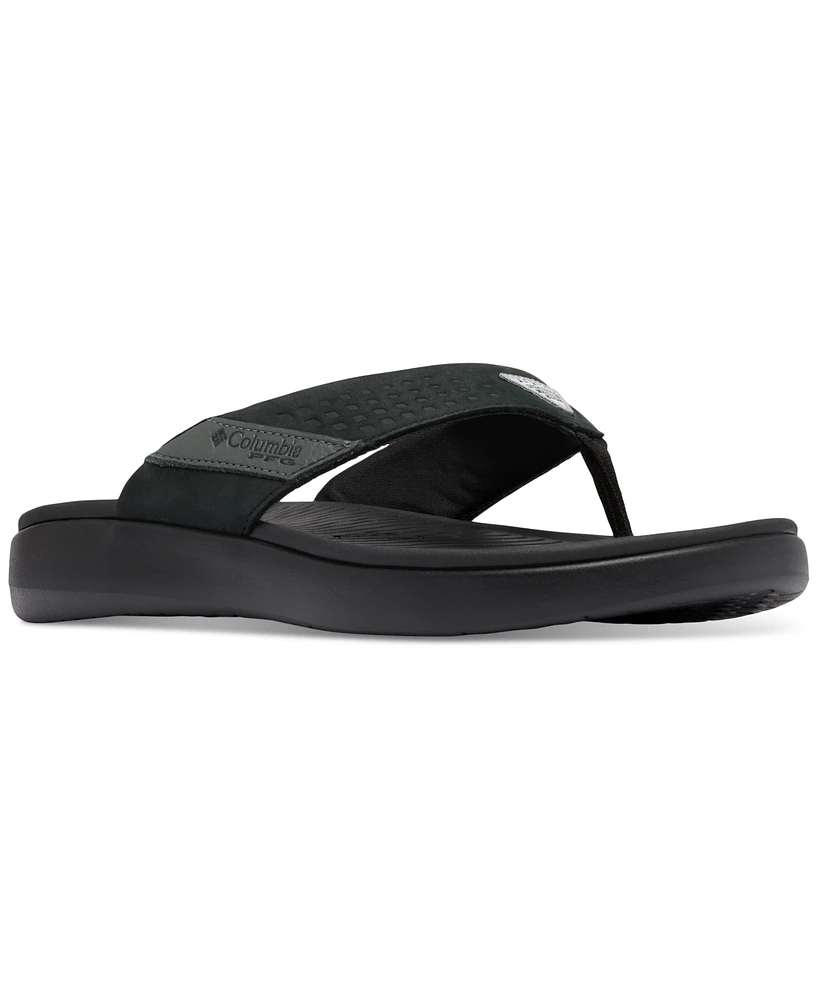 Columbia Men's Boatside Leather Lightweight Flip Flop Sandals