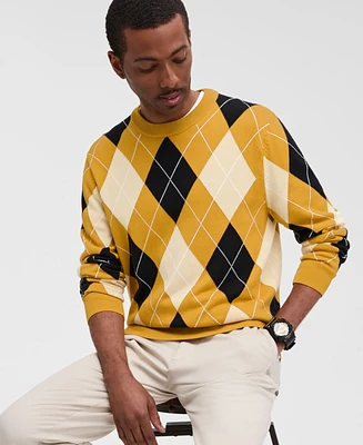 Club Room Men's Argyle Crewneck Sweater, Exclusively at Macy's