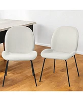 Set of 2 Fabric Side Chairs with Cushioned Seats for Dining and Home Decor