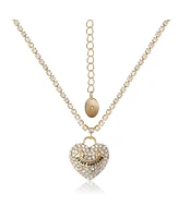 Juicy Couture Pave Heart Cyrstal Chain Pendant Necklace