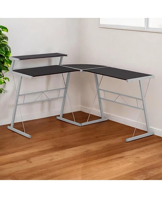 Contemporary L-Shaped Computer Desk for Gaming or Office – Large Worktop
