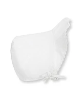 Hope & Henry Baby 3 Piece Special Occasion Linen Pintuck Dress, Diaper Cover, Bonnet Boxed Gift Set, Infant