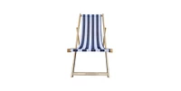 Populus Wood Sling Chair Blue Stripe Broad Blue Stripe Folding Chaise Lounge Chair