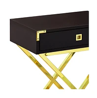 Rustic Wood and Metal End Table with Drawer – Modern Storage Solution