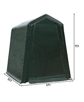 Outdoor Carport Shed with Sidewalls and Waterproof Ripstop Cover
