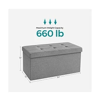 Songmics Home Folding Storage Ottoman Bench
