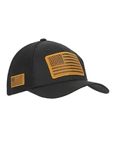 Generic Men's Usa American Flag Patch 6-Panel Black Pre-Curved Snapback Hat
