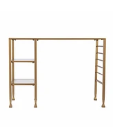 43" Clear and Gold Glass Writing Desk
