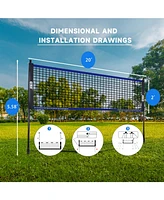 Recreational Badminton Complete Set with Portable Badminton Net, 4 Badminton Rackets, 3 Shuttlecocks & Carrying Bag