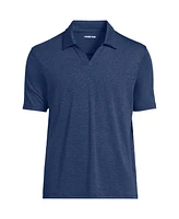 Lands' End Men's Upf 50 Short Sleeve Johnny Collar Polo Rash Guard Shirt