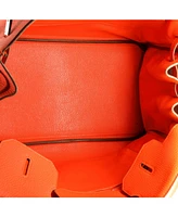Pre-Owned Hermes Birkin 35 Handbag Orange Togo with Palladium Hardware